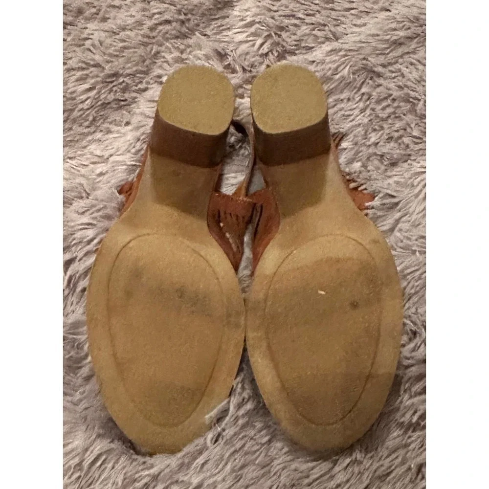 Universal Thread Brown Sling Back Peep-Toe Mule Heels Women Size 9.5